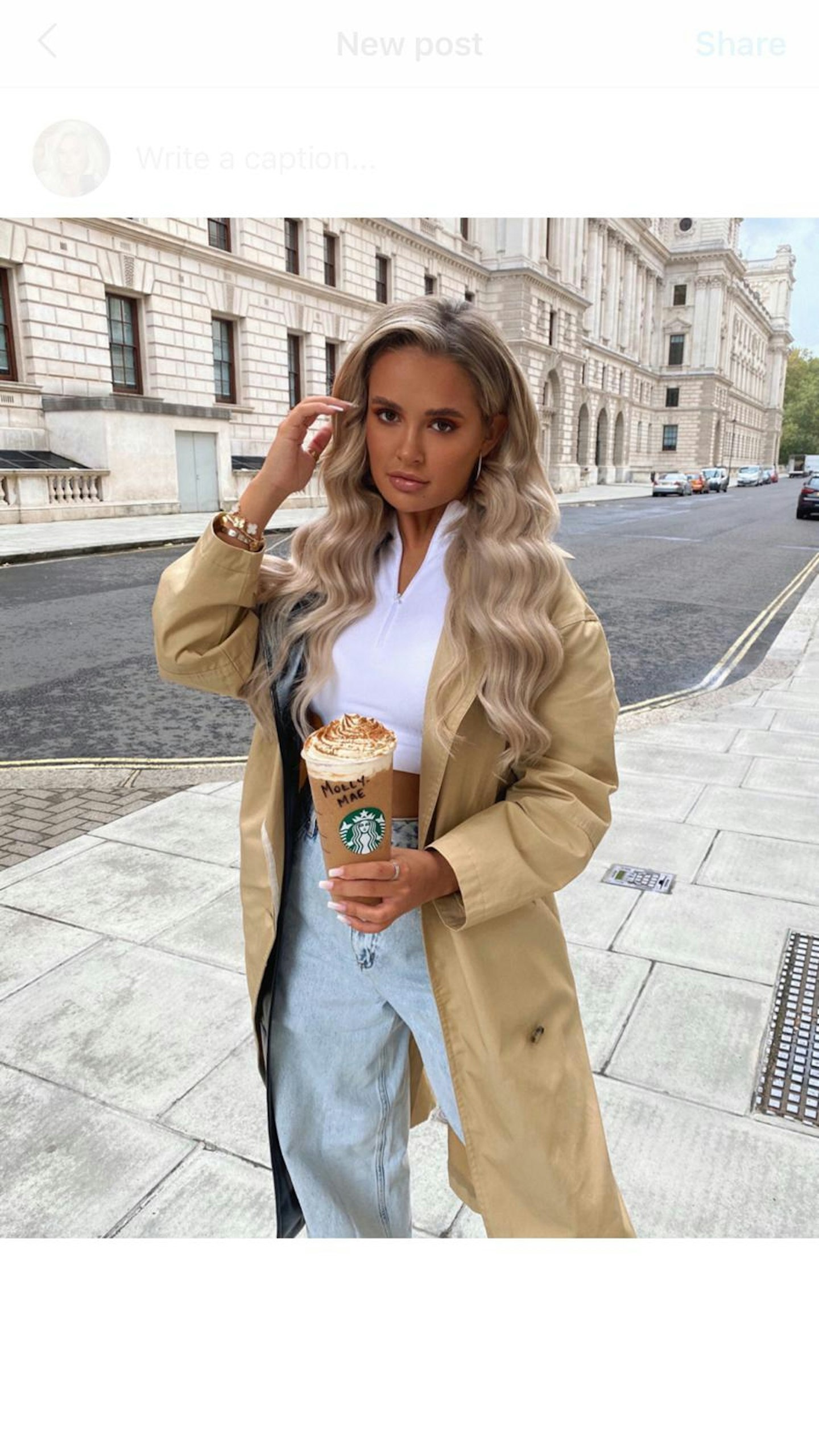 Molly Mae has found the perfect trench coat and it s from Topshop